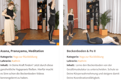Beckenboden Belastung durch Schwangerschaft und Geburt - Rückbildung durch Online Yoga